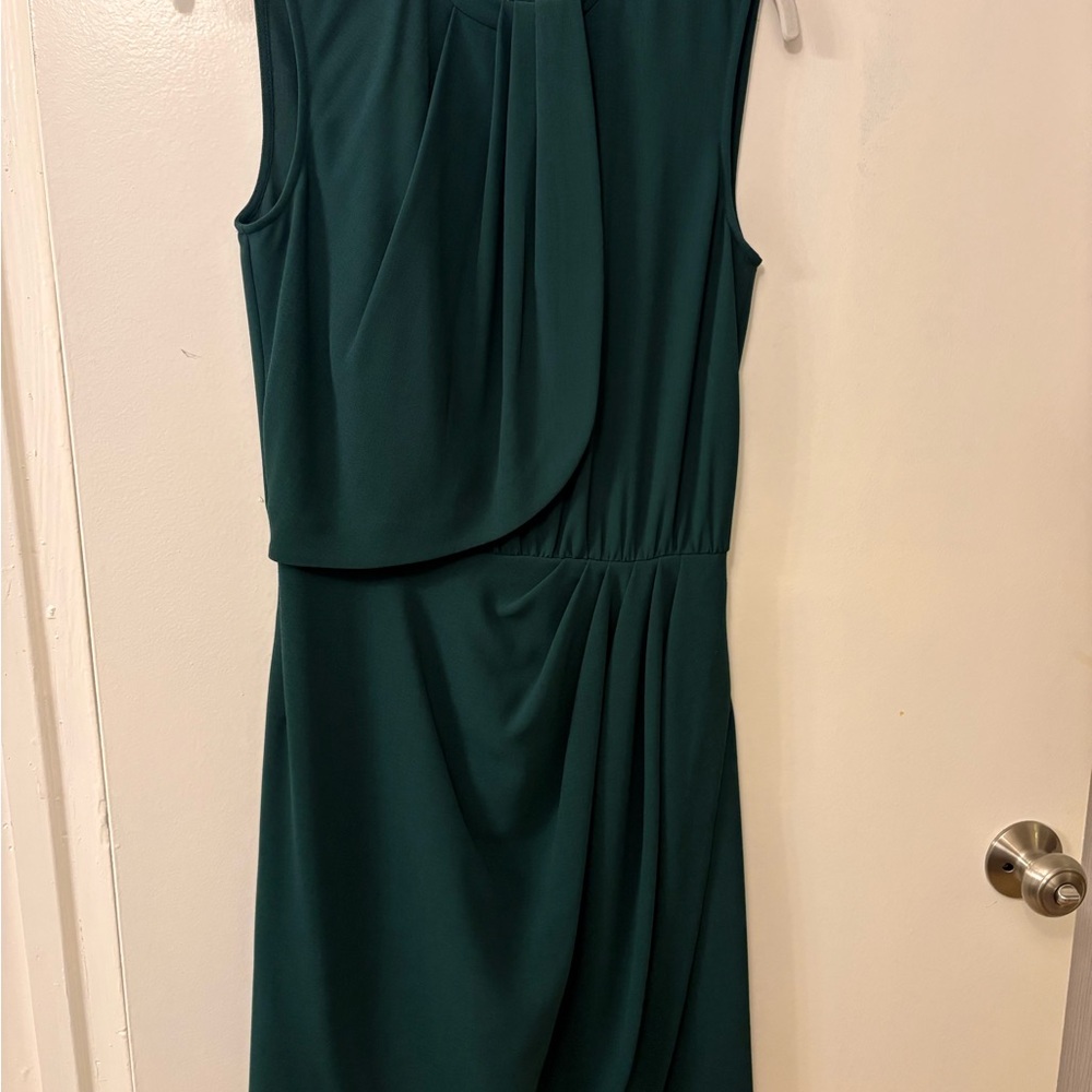 L'AGENCE Emerald Green Sleeveless Cocktail Dress